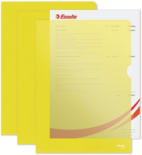 Insteekmap L-model Esselte standaard A4 0.11mm PP geel 100 stuks-9
