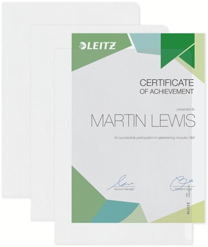 Insteekmap L-model Leitz Premium copy safe 0.17mm PP A4 transparant 100 stuks-3