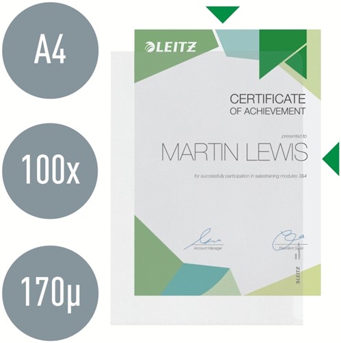 Insteekmap L-model Leitz Premium copy safe 0.17mm PP A4 transparant 100 stuks-6