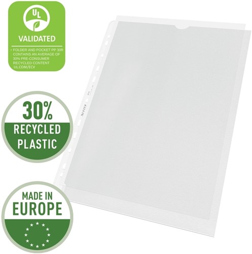 Showtas Leitz Premium links open 0.13mm PP A4 transparant 100 stuks-1