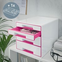 Ladenblok Leitz WOW 4 laden wit/roze-4