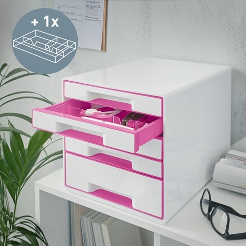 Ladenblok Leitz WOW 5 laden wit/roze-4