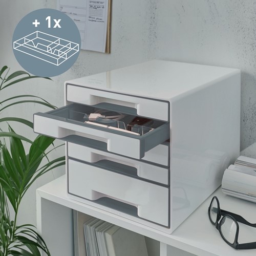 Ladenblok Leitz WOW CUBE A4 maxi 5 laden wit/grijs-3