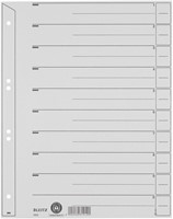 Scheidingsbladen Leitz A4 karton 200gr 6-gaats grijs 100 stuks
