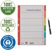 Tabbladen Leitz 4-gaats 4350 6-delig grijs karton-10