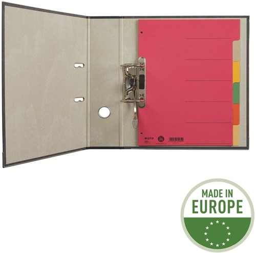 Tabbladen Leitz 4-gaats 4350 6-delig grijs karton-13