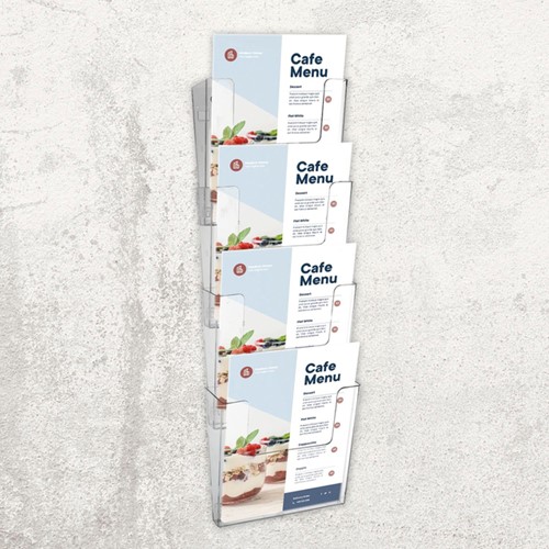 Folderhouder Europel 4 x A4 wand staand koppelbaar transparant-3