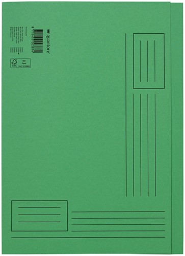 Vouwmap Quantore A4 ongelijke zijde 250gr groen