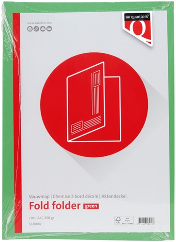 Vouwmap Quantore A4 ongelijke zijde 250gr groen-1