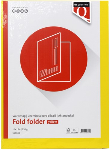 Vouwmap Quantore A4 ongelijke zijde 250gr geel-2