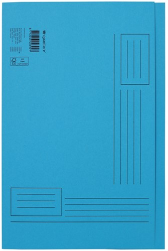 Vouwmap Quantore Folio ongelijke zijde 250gr blauw