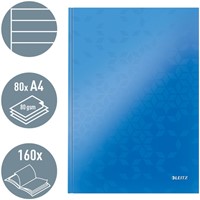 Notitieboek Leitz WOW A4 160blz 90gr lijn blauw-1