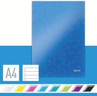 Notitieboek Leitz WOW A4 160blz 90gr lijn blauw-3