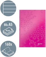 Notitieboek Leitz WOW A5 160blz 90gr lijn roze-5