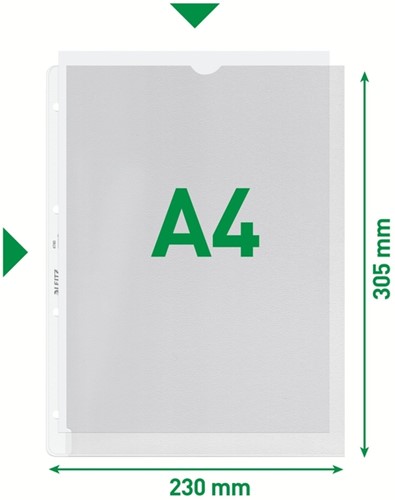 Showtas Leitz Premium met uitsnede copy safe 0.13mm PP A4 transparant 100 stuks-5