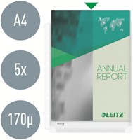 Harmonica showtas Leitz Premium met perforatiestrip 180µ PVC A4 5 stuks glashelder 5 stuks-6