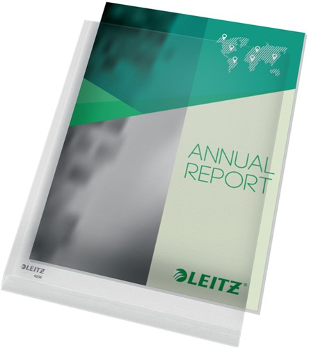 Insteekmap L-model Leitz premium A4 0.17mm PVC met expansievouw nerf 5 stuks-1