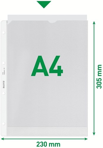 Showtas Leitz Premium copy safe 0.13mm 4-gaats PP A4 transparant 100 stuks-5