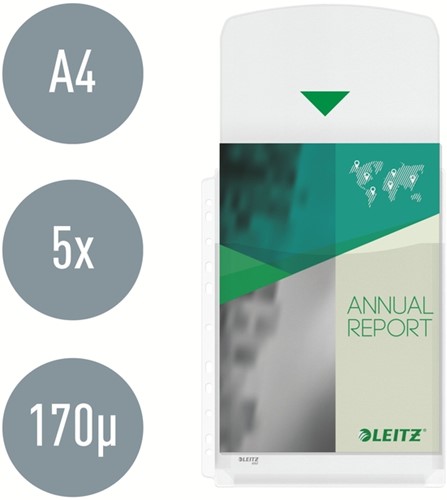 Harmonica showtas Leitz Premium met klep 0.17mm PVC A4 5 stuks-1