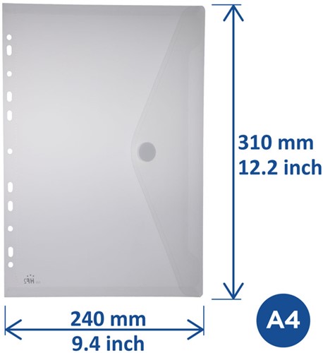 Enveloptas Europel A4 240x310mm 11-gaats PP transparant wit-3