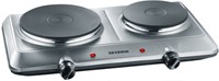 Kookplaat Severin DK1014 elektrisch dubbel zilver