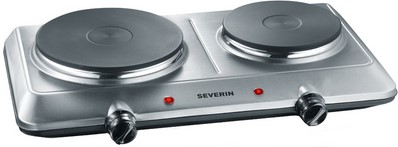 Kookplaat Severin DK1014 elektrisch dubbel zilver