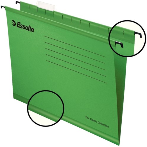 Hangmap Esselte Classic folio V-bodem 382x240mm groen-2