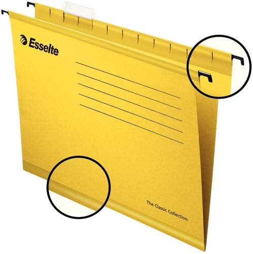 Hangmap Esselte Classic folio V-bodem  382x240mm geel-1