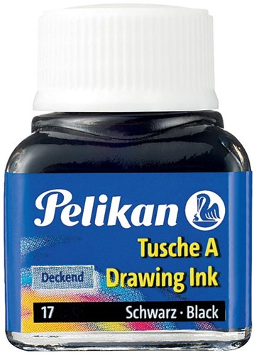 Oostindische inkt Pelikan nr17 flacon 10ml zwart