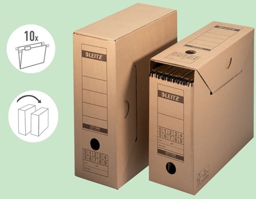Archiefdoos met deksel Leitz Premium 120x275x325mm natuurbruin-15