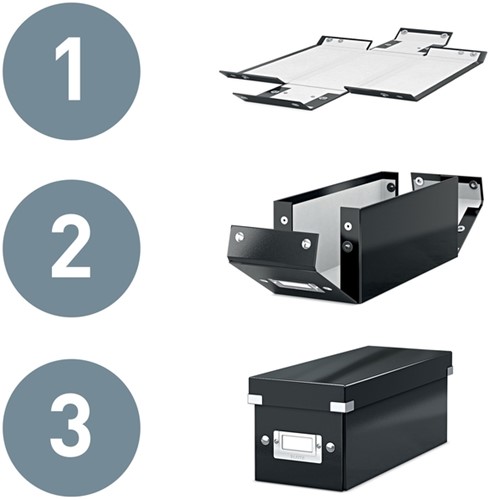 DVD-opbergdoos Leitz Click & Store WOW  gerecycled karton 206x147x352mm zwart-4