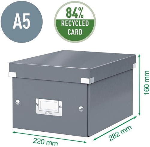 Opbergdoos Leitz Click & Store WOW klein gerecycled karton 220x160x282mm wit-5