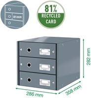 Ladenkast Leitz WOW Click & Store 3 laden gerecycled karton wit-2