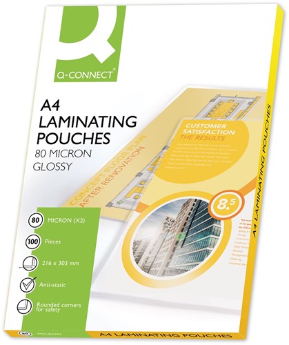 Lamineerhoes Q-Connect A4 2x80micron 100stuks