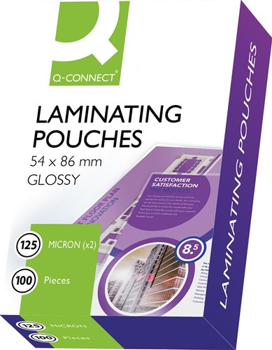 Lamineerhoes Q-Connect 54x86mm 2x125micron 100stuks