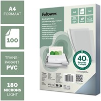 Voorblad Fellowes A4 PVC 180micron recycled 100 stuks-2