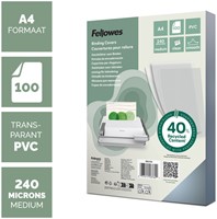 Voorblad Fellowes A4 PVC 240micron recycled 100 stuks-2
