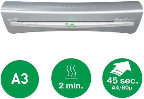 Lamineermachine Leitz iLAM Home Office A3 grijs-8