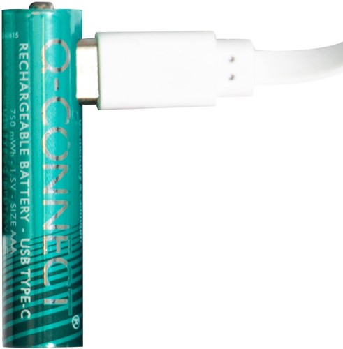 Batterij oplaadbaar Q-Connect AAA set à 4 stuks