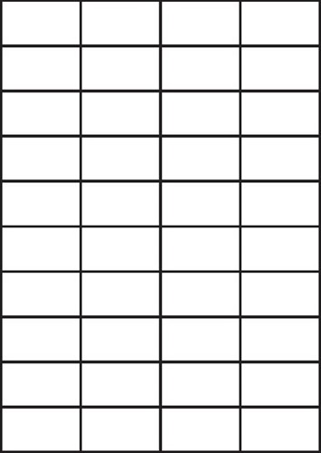 Etiket Kores 52.5x29.7mm wit 1000stuks 25vel