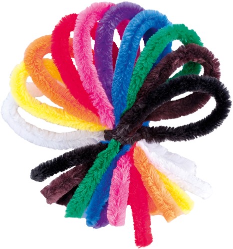 Chenilledraad Folia 50cm 8mm doorsnede 10 stuks assorti-2