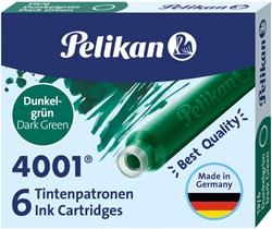Inktpatroon Pelikan 4001 donkergroen 6 stuks