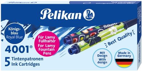 Inktpatroon Pelikan 4001 voor Lamy vulpen blauw doosje à 5 stuks
