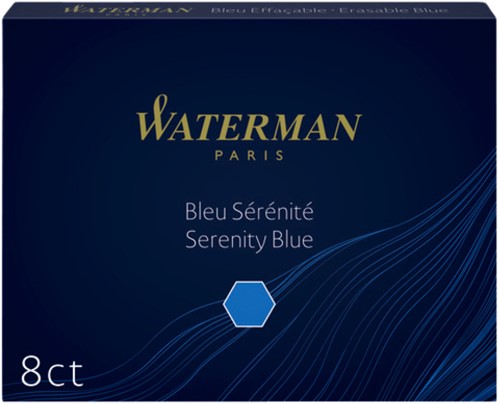 Inktpatroon Waterman nr 23 lang blauw pak à 8 stuks