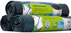 Afvalzak Secolan PE-LD 60x72cm 60liter grijs 15stuks op rol