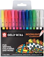 Gelschrijver Sakura Gelly Roll Moonlight fluorescent set à 12 kleuren