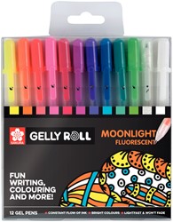 Gelschrijver Sakura Gelly Roll Moonlight fluorescent set à 12 kleuren