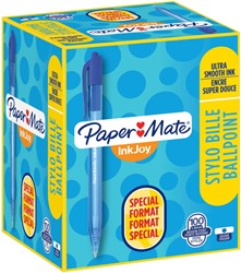 Balpen Paper Mate Inkjoy 100RT medium blauw valuepack 80+20 gratis