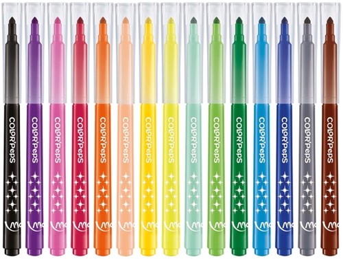 Viltstift Maped Color'Peps Long Life set á 15 kleuren-2