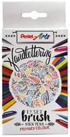 Brushpen Pentel SES15C Sign Artist standaardkleuren 12 stuks